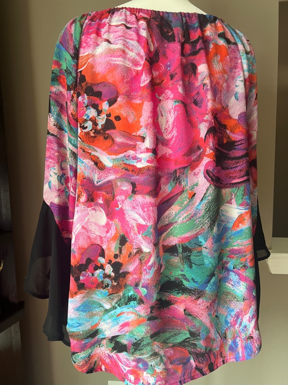 Bob Mackie Pink Multi-Color Abstract Blouse - Picture 2 of 7